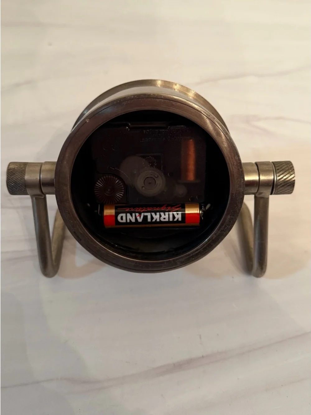 Heavy silver antique Hay’s Galleria London desk/table clock